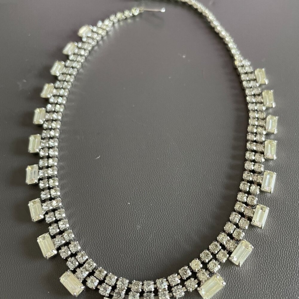 Vintage Silvertone 15" Rhinestone Adjustable Necklace